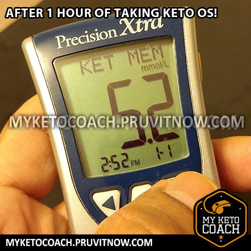 After results of drinking Pruvit Keto OS - Blood ketones reading