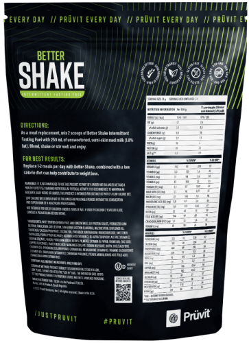 Pruvit Better Shake - Nutritional Label and Ingredients 
