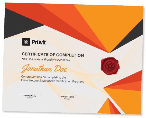 Official Pruvit Ketone Coach Certificate